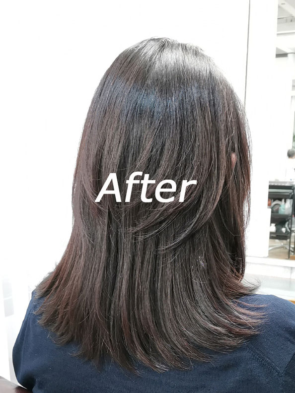 台北大安區仁愛路A Relax Hair日本美髮沙龍的改善髮質護髮後，變的有亮度·美麗的頭髮after